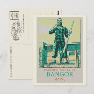 Carte Postale Bangor Maine USA, Paul Bunyan Statue