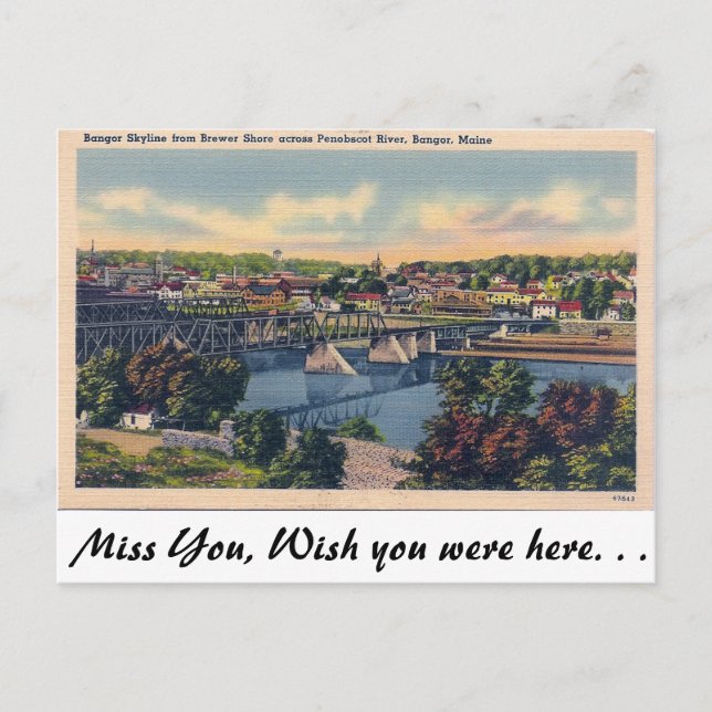 Carte Postale Bangor Skyline, Bangor Maine (Devant)