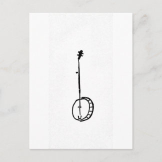 Carte Postale Banjo noir sur blanc