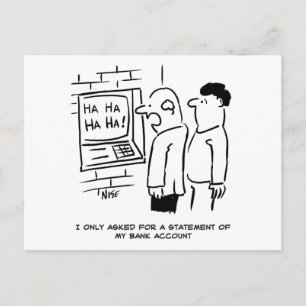 Carte Postale Bank Cashpoint Machine rit du client