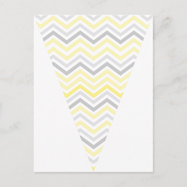 Carte Postale Bannière à bascule Motif Chevron jaune et gris (Devant)