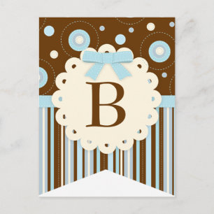 Carte Postale Bannière Bébé Motif Bleu Bébé Jeu Drapeau Bannière