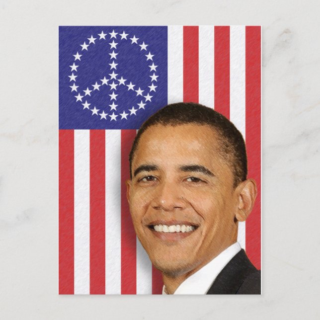 Carte Postale Bannière de paix du président Obama (Devant)