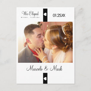 Carte postale bannière photo de mariage discret mo