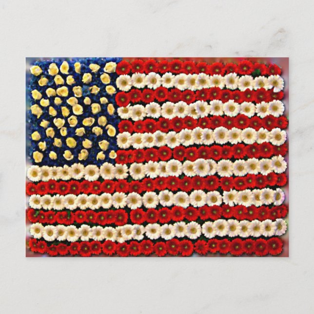 Carte Postale Bannière US Flower Power (Devant)