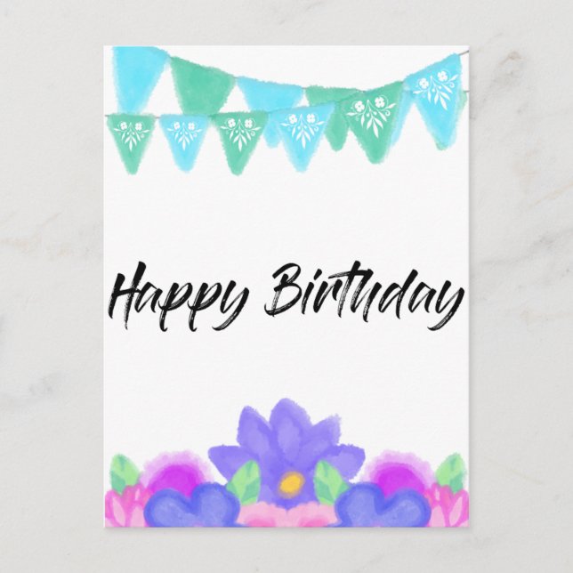 Carte Postale Bannières d'anniversaire (Devant)