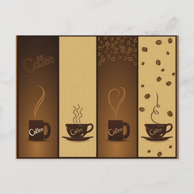 Carte Postale bannières de café vectoriel (Devant)