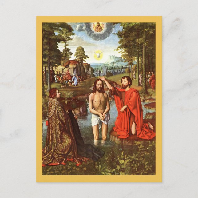 Carte Postale Baptême de Jésus peint par Maîtres (Devant)