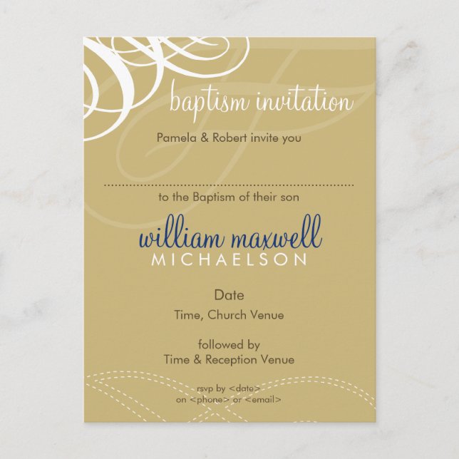 Carte Postale BAPTISM INVITATION :: vogue design 7 (Devant)