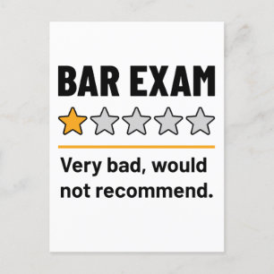 Carte Postale Bar Exam Funny 1 Étoiles Très Mauvais Ne Recommand