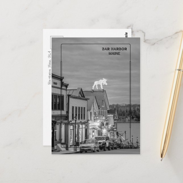 Carte Postale Bar Harbor, Maine (Devant/Arrière en situation)