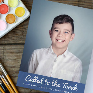 Carte Postale Bar Mitzvah Simple Photo personnalisée Invitation