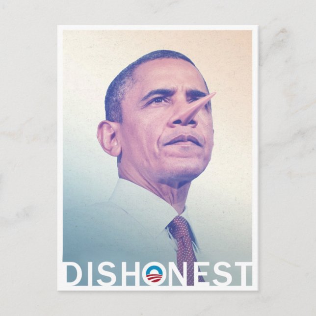 Carte Postale Barack Hussein Obama Dishonest Pinocchio (Devant)