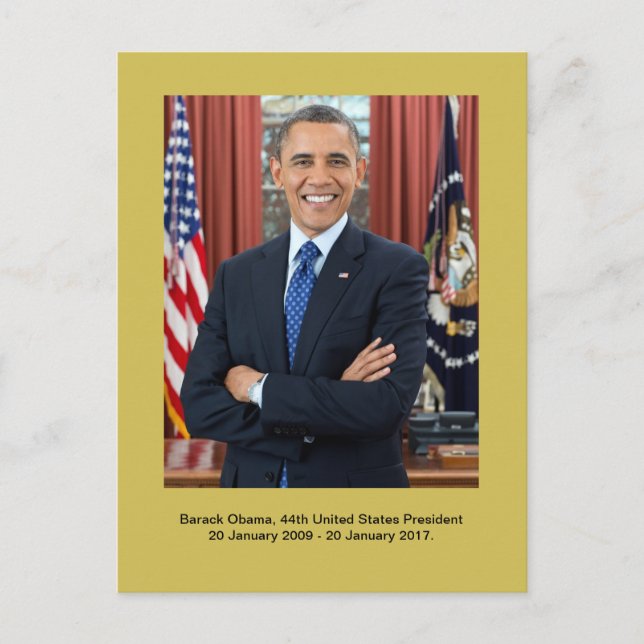 Carte Postale Barack Obama, 44e président des États-Unis (Devant)