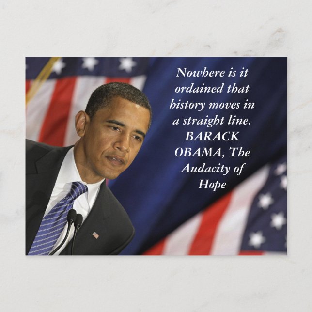 Carte Postale Barack Obama cite l'histoire (Devant)