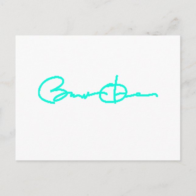 Carte Postale Barack Obama Signature Series (bleu clair) (Devant)