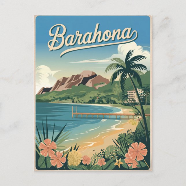Carte Postale Barahona République Dominicaine Vintage (Devant)