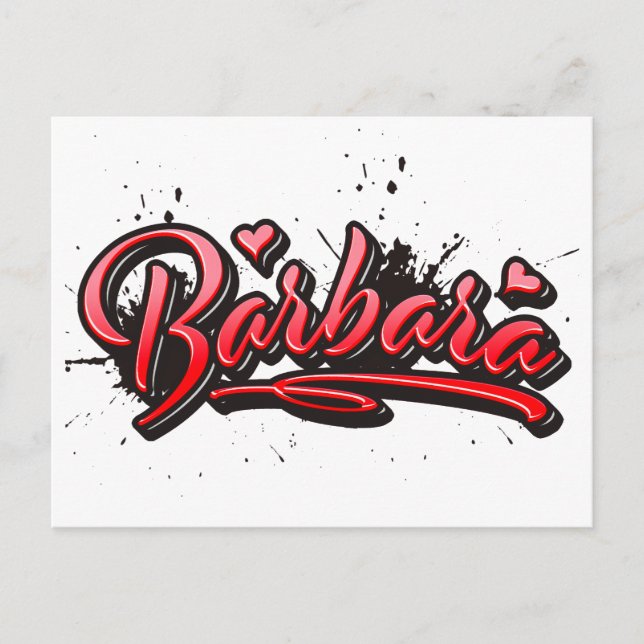 Carte Postale Barbara Heart Splash Graffiti Postkarte (Devant)