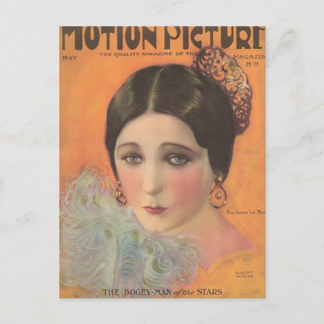 Carte Postale Barbara La Marr 1924 magazine cinéma (Devant)