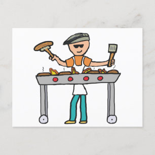 Carte Postale Barbecue Grillmaster BBQ