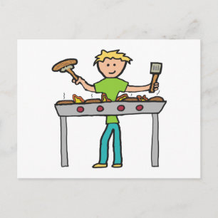 Carte Postale Barbecue Grillmaster BBQ