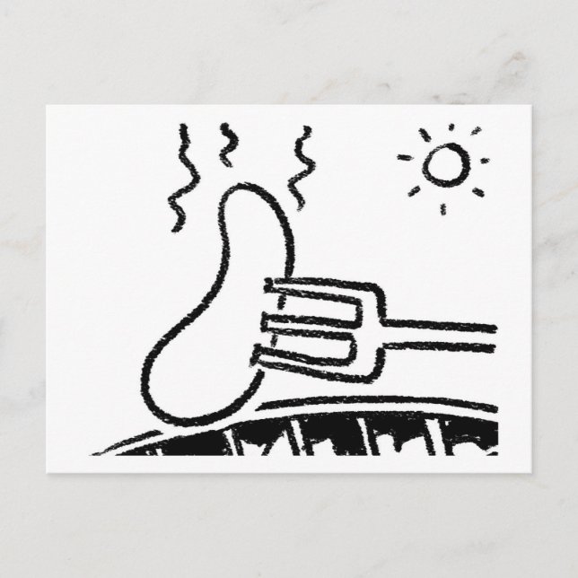 Carte Postale Barbecue Restauration Dessin Dessin (Devant)