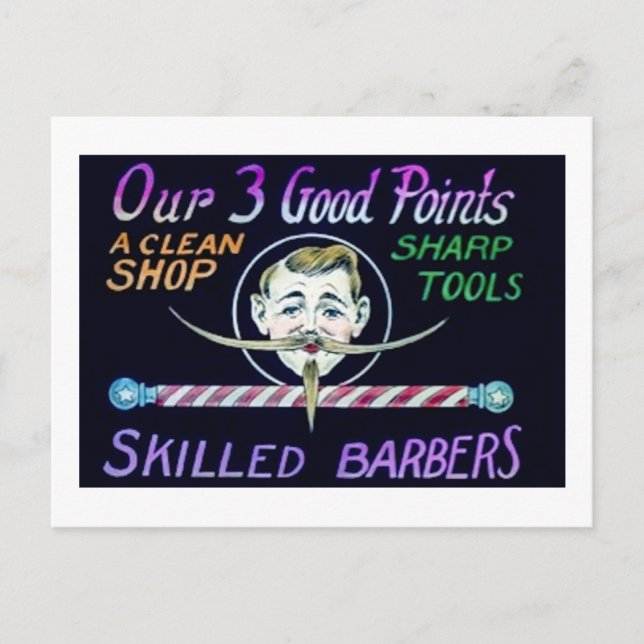 Carte Postale Barber Shop Barbers Annoncez votre entreprise (Devant)