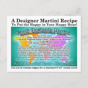 Carte Postale Barcelona Gaudi Queimada World Tour Martini Recett