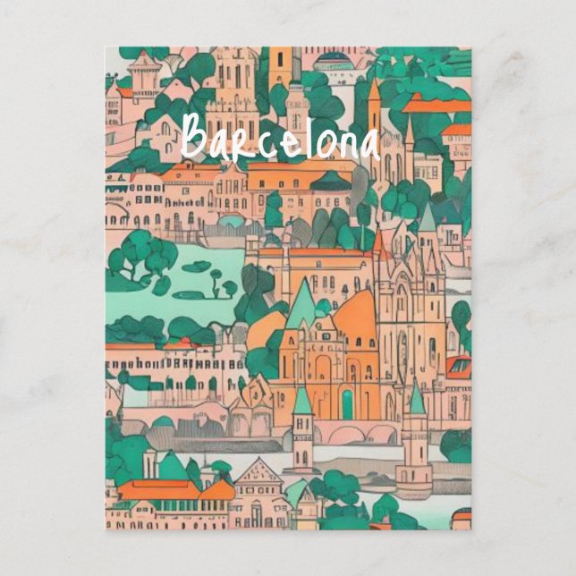 Carte Postale Barcelone Espagne (Devant)
