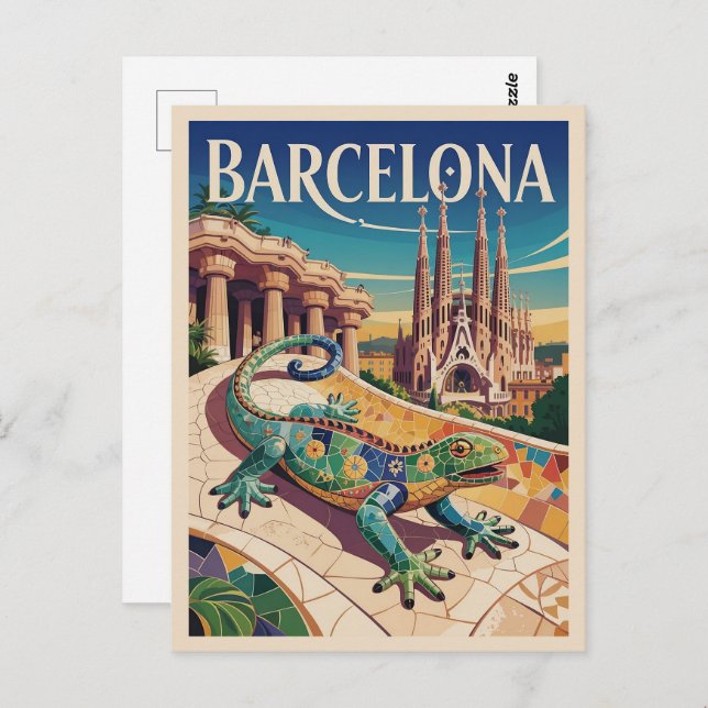 Carte Postale Barcelone Espagne (Devant / Derrière)
