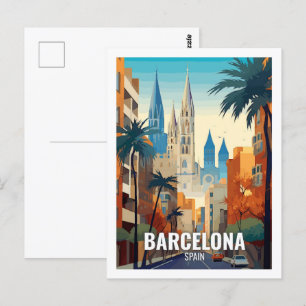 Carte Postale Barcelone Espagne célèbres lieux de voyage