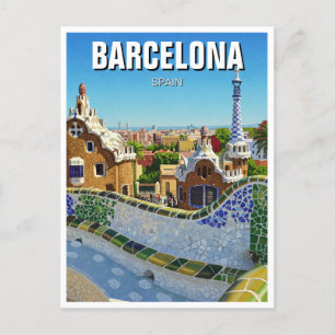 Carte Postale Barcelone Espagne Parc Güell Travel