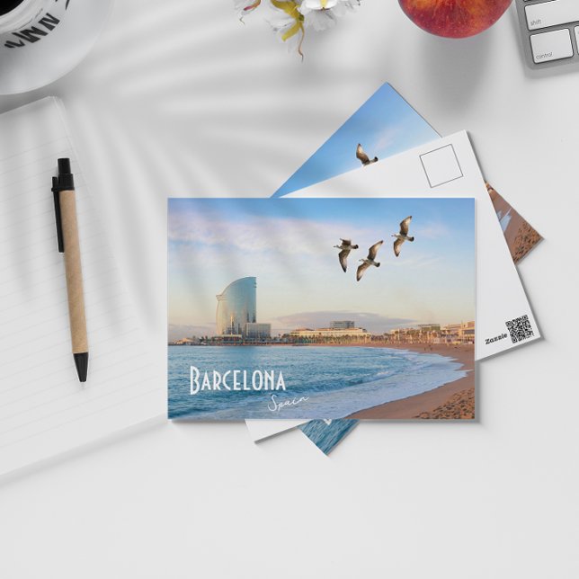 Carte Postale Barcelone, Espagne - Plage de Barceloneta (Créateur téléchargé)