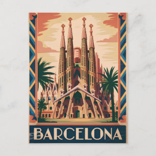 Carte Postale Barcelone Espagne vintage