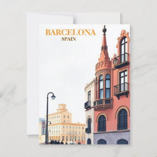 Carte Postale barcelone espagne Voyage Art Vintage