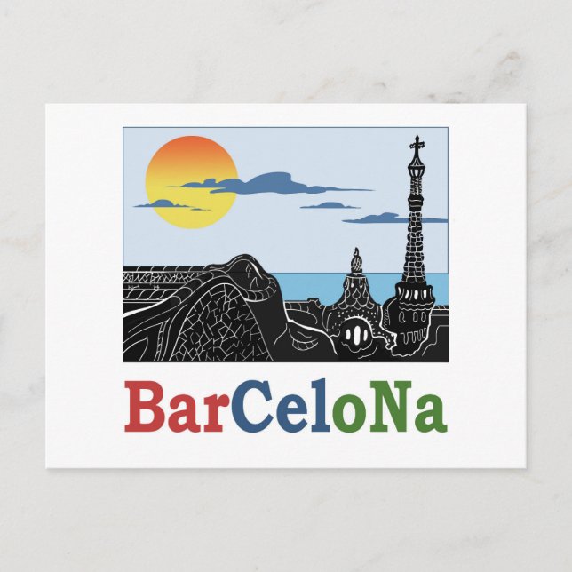 Carte Postale Barcelone Parc Güell (Devant)