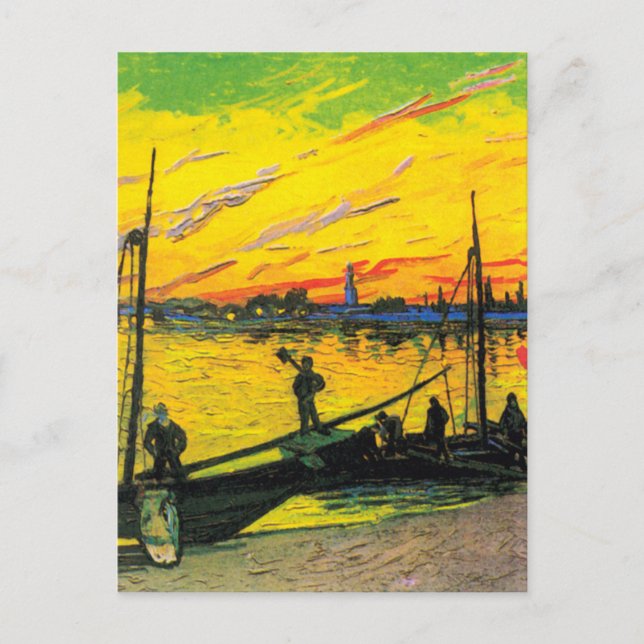 Carte Postale Barges de charbon (F437) Van Gogh Fine Art (Devant)