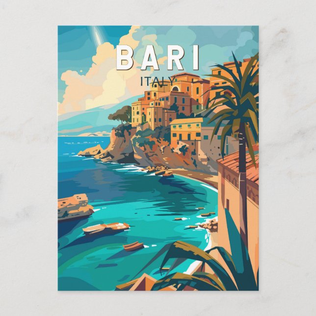 Carte Postale Bari Italie Voyage Art Vintage (Devant)
