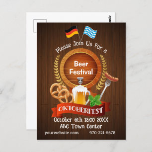 Carte Postale Baril de bière Oktoberfest