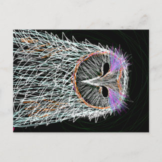 Carte Postale barn owl line art