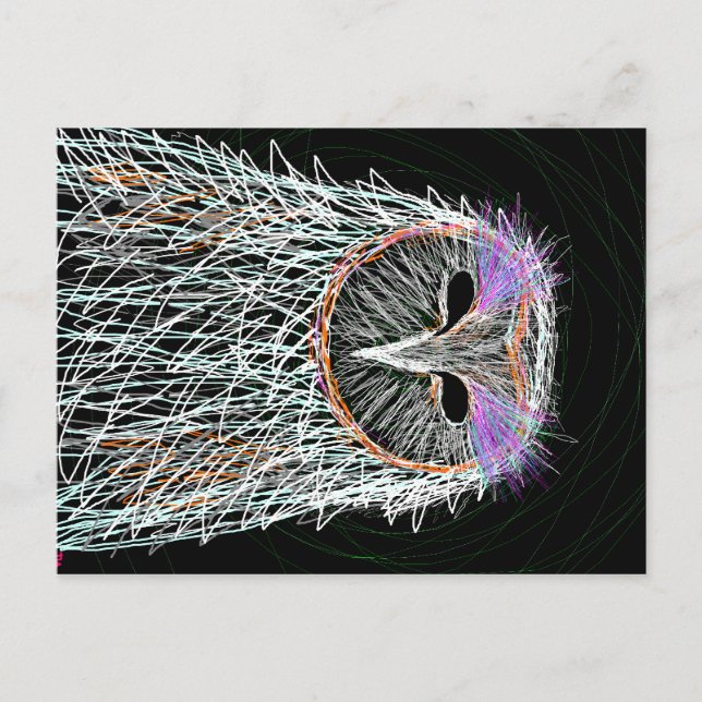 Carte Postale barn owl line art (Devant)