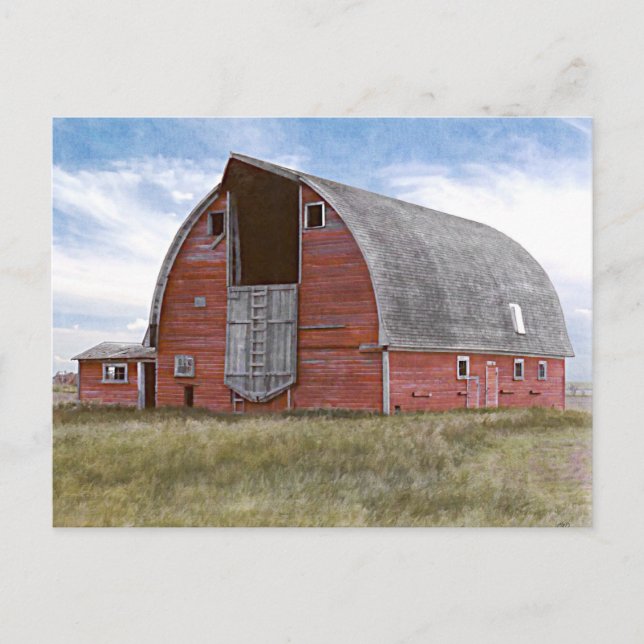 Carte Postale Barn rouge rustic (Devant)