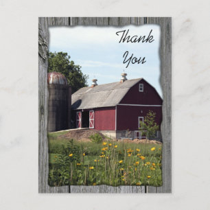 Carte Postale Barne rouge et Merci du pays du Silo