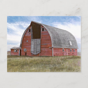 Carte Postale Barne rouge rustique