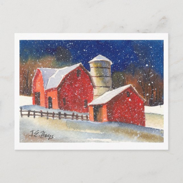 Carte Postale Barnes neige Nouvelle-Angleterre (Devant)