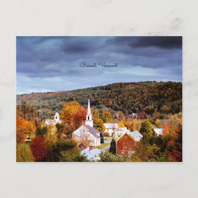 Carte Postale Barnet, Vermont, couleurs d'automne (Devant)