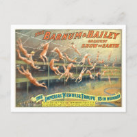 Barnum & Bailey acrobates Circus Poster Vintage