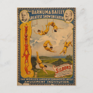 Carte Postale Barnum & Bailey / Artistes de Trapeze