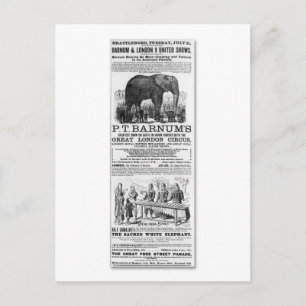 Carte Postale Barnum & Londres 9 United Shows Ad