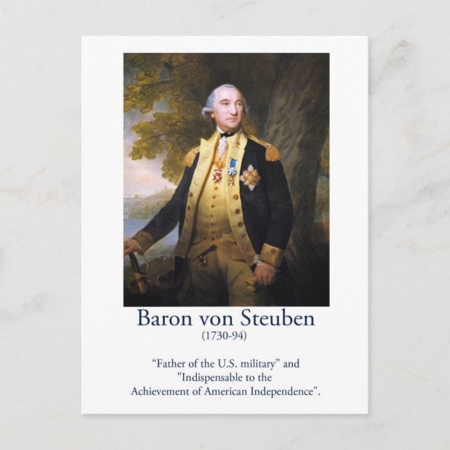 Carte Postale Baron von Steuben - Armée américaine (Devant)